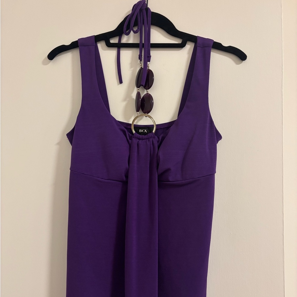 Vintage purple halter tank with high neck